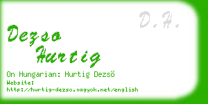 dezso hurtig business card